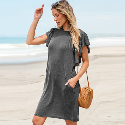 Natalie – Lässiges Kleid mit Textur in Knielänge