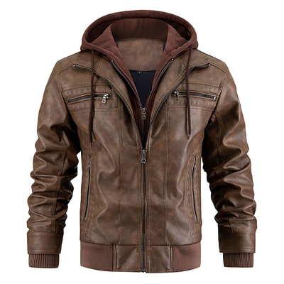 Herren Premium Bikerjacke | Mit Kapuze