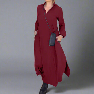 Sabine | Lockeres Langes Kleid mit Schlitz