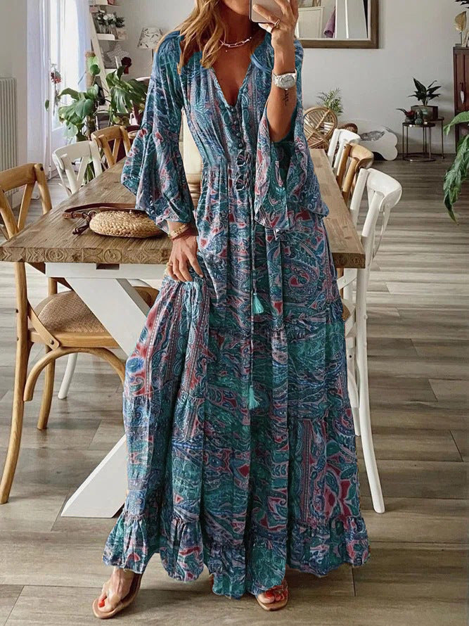 Agathe – Langes Kleid im Boho-Stil