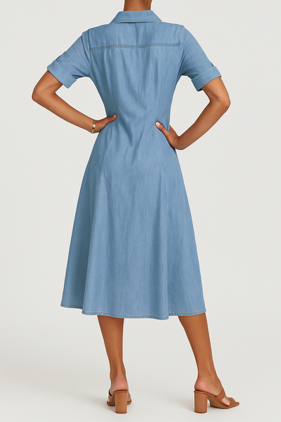Odilia – Lässiges Jeanskleid mit Knopfverschluss