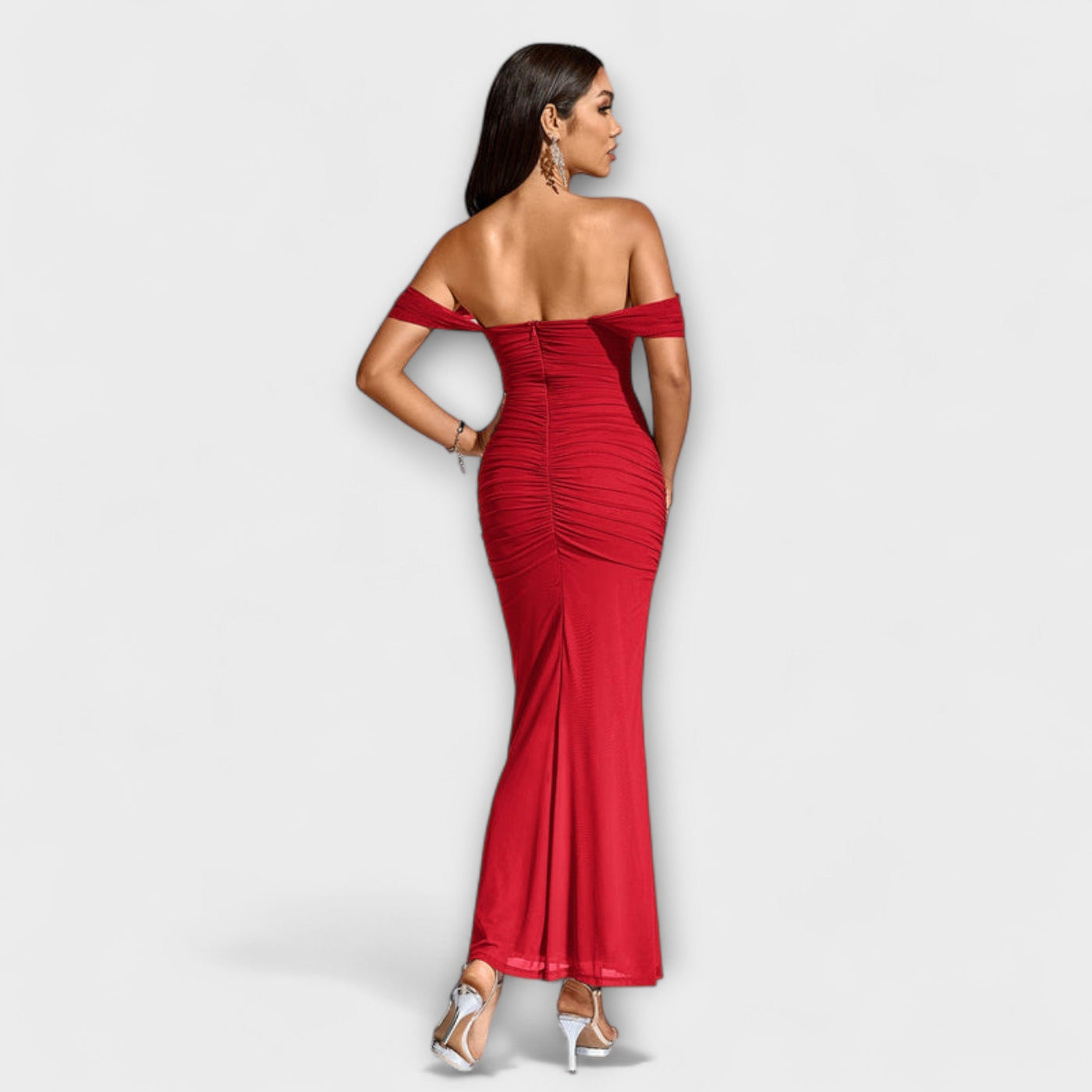 Ione - Off-Shoulder Ruffled Bodycon Dress