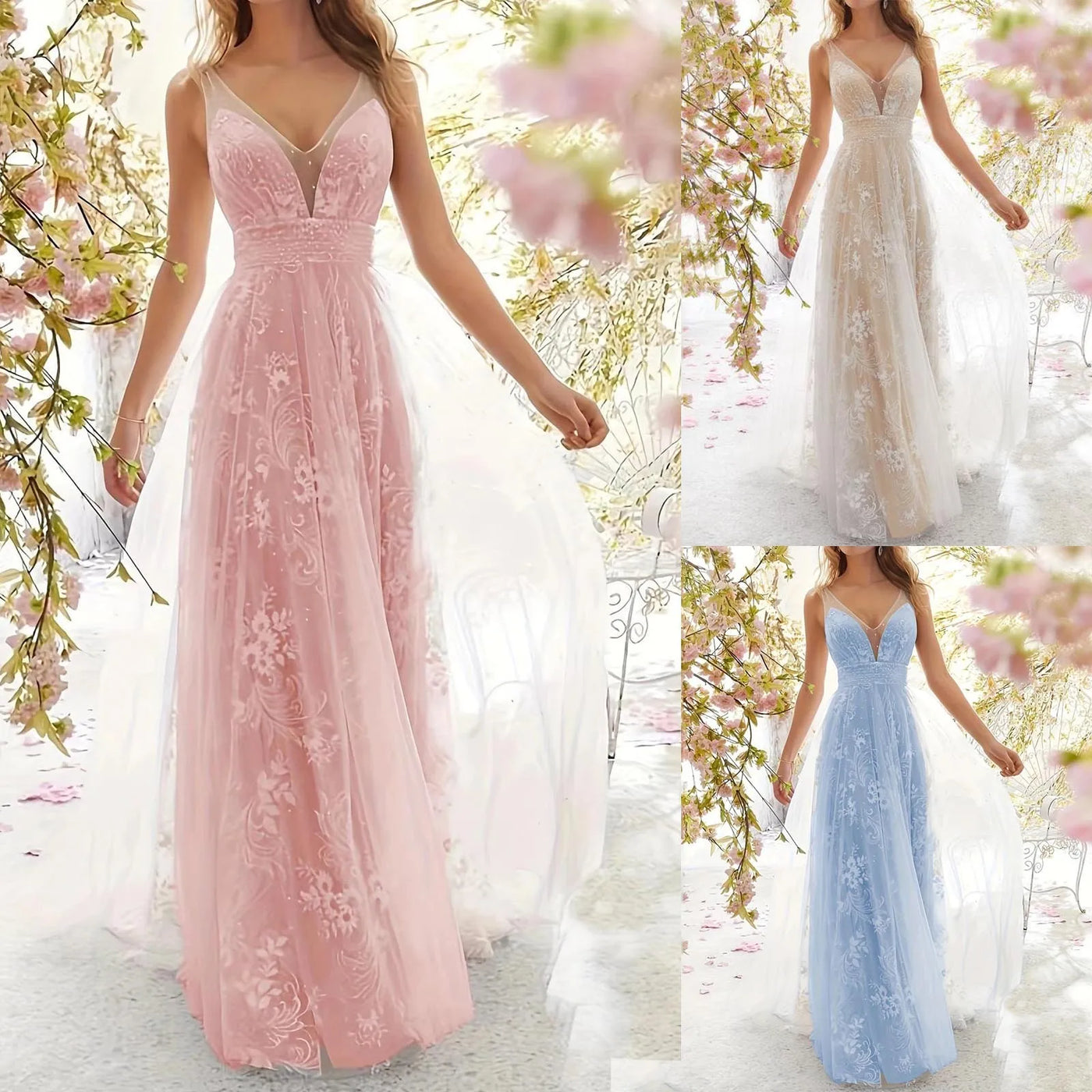 Olivia - Damen Maxi-Kleid