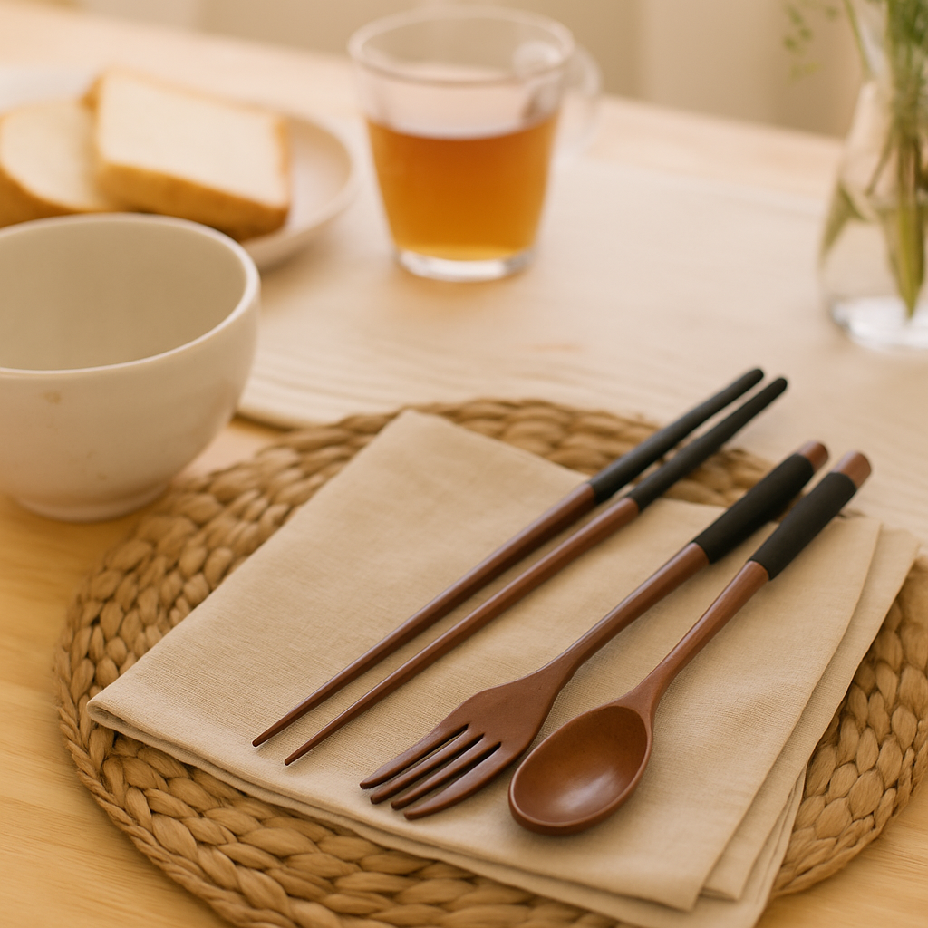 Orvanna | 3-teiliges handgefertigtes Esszimmerset aus Holz