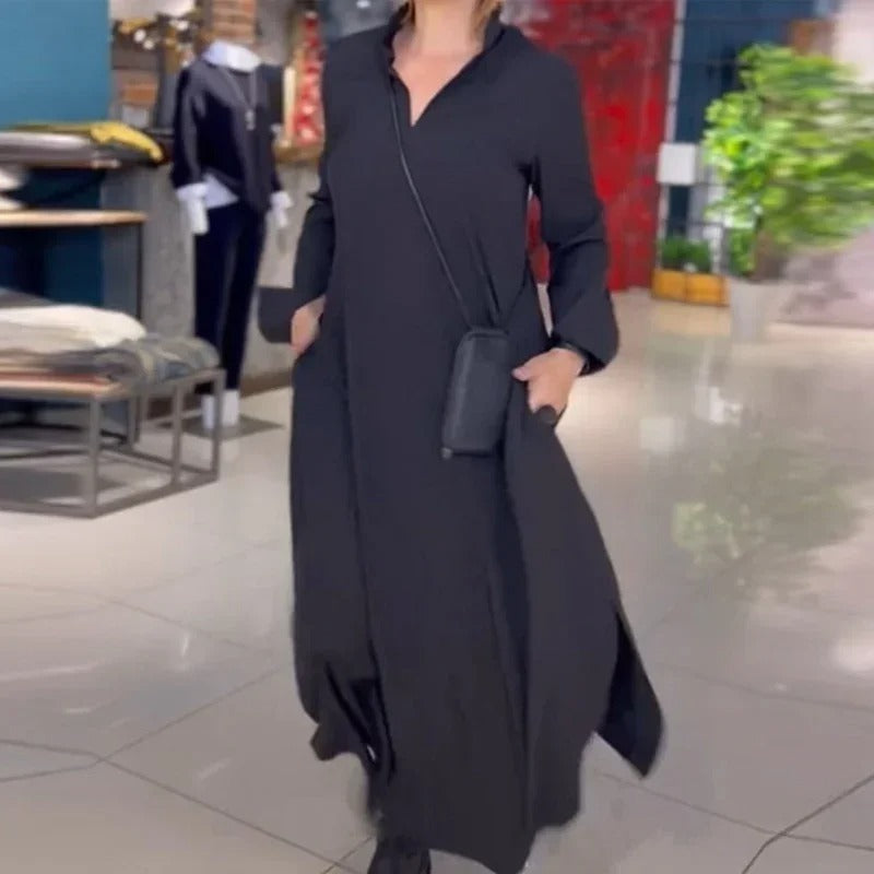 Perla - Lockeres Maxikleid mit Seitenschlitzen