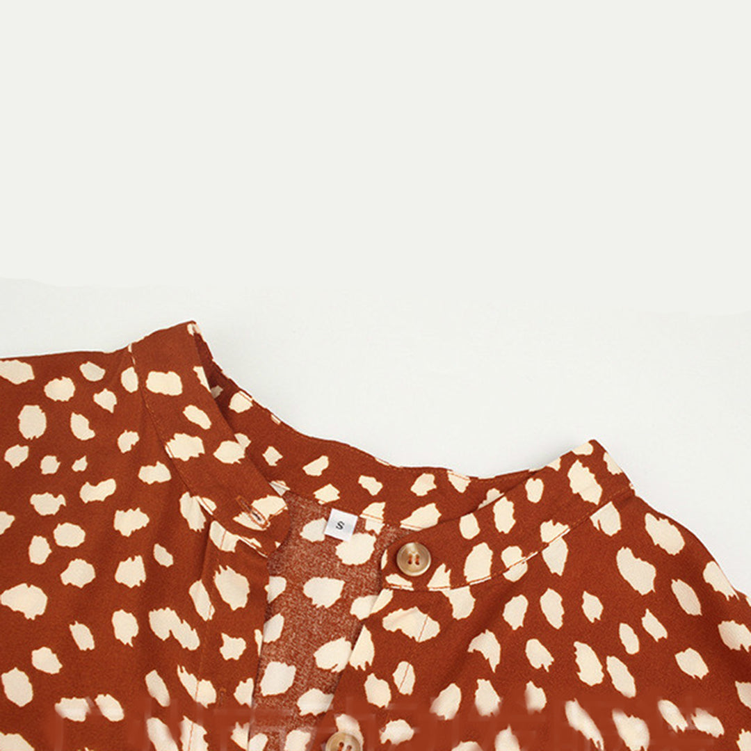 Bedrucktes V-Ausschnitt Kleid – Marielle