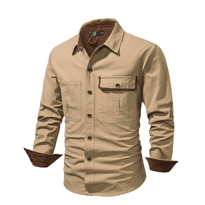 Langärmeliges Button-up-Hemd für Herren