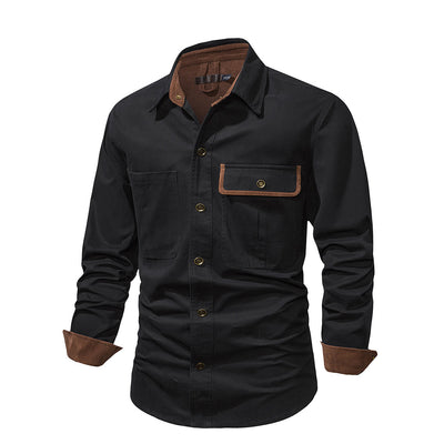 Langärmeliges Button-up-Hemd für Herren