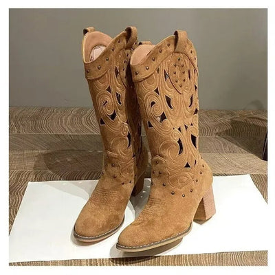 Querina - Bedruckte Cowboystiefel aus Leder