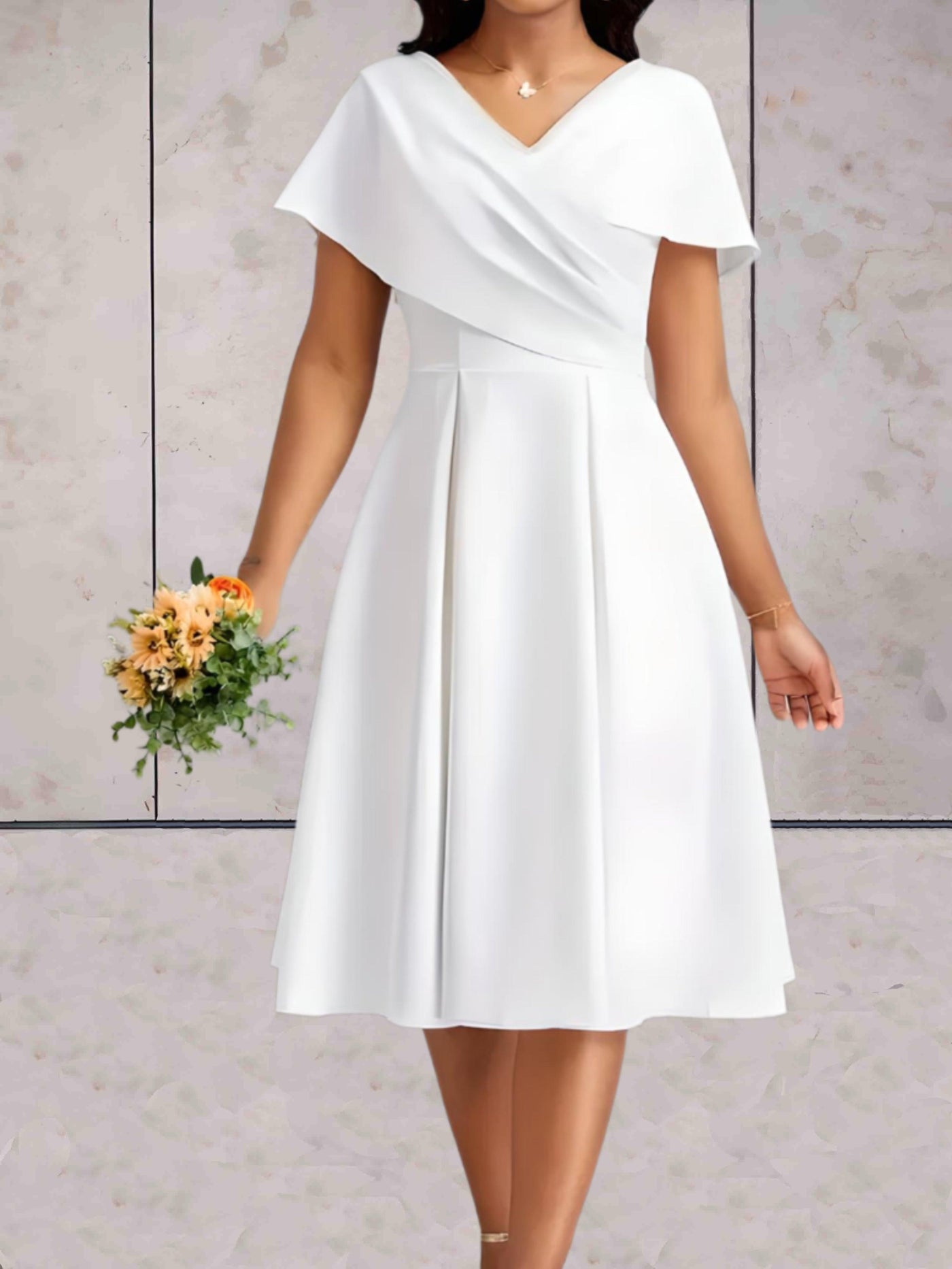 Quirina - Minimalistisches Mini-Brautkleid