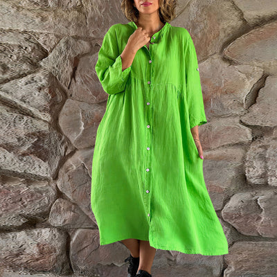 Leinenkleid mit Knöpfen für Damen