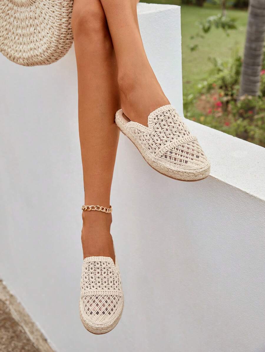 Renate – Espadrille Flats Damen Mit Zopfdetail Sommer Boho
