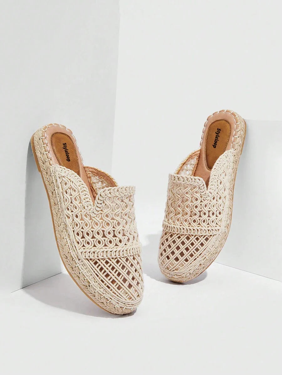 Renate – Espadrille Flats Damen Mit Zopfdetail Sommer Boho