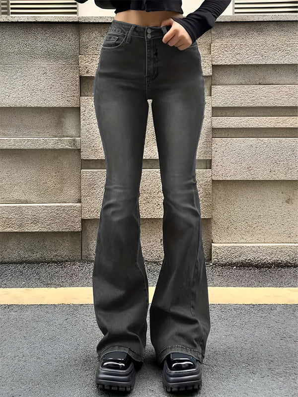 Camila – hoch taillierte flare-stretch-jeans mit schnurrbart