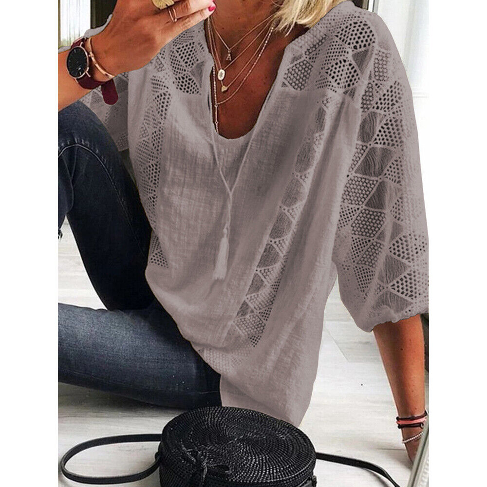 Ruth - Hemd mit 3/4-Ärmeln in Übergröße