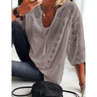 Ruth - Hemd mit 3/4-Ärmeln in Übergröße