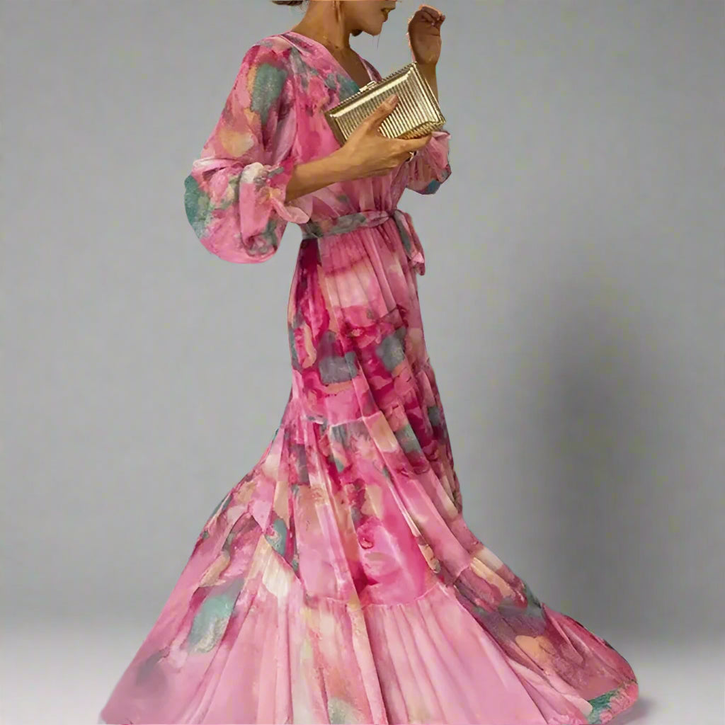 Gertrude | Sommerkleid mit Blumenmuster und Verstellbarer Silhouette