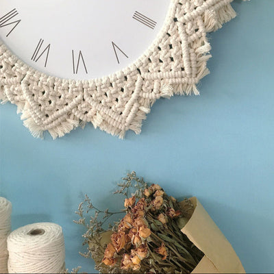 Bohotime Handgefertigte Makramee Wanduhr