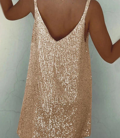 Champagner glitzerkleid - Helena