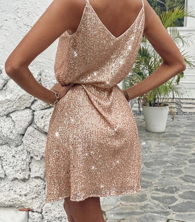 Champagner glitzerkleid - Helena