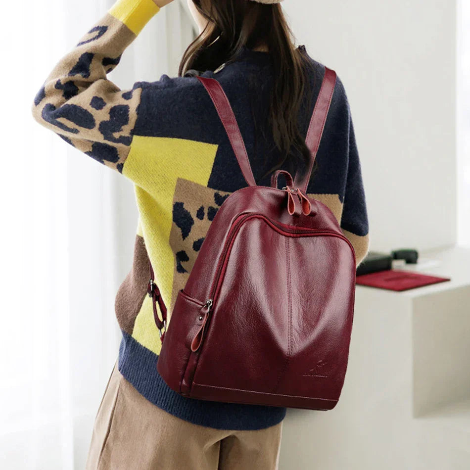 ZAYA | DIEBSTAHLSICHERER LEDERRUCKSACK