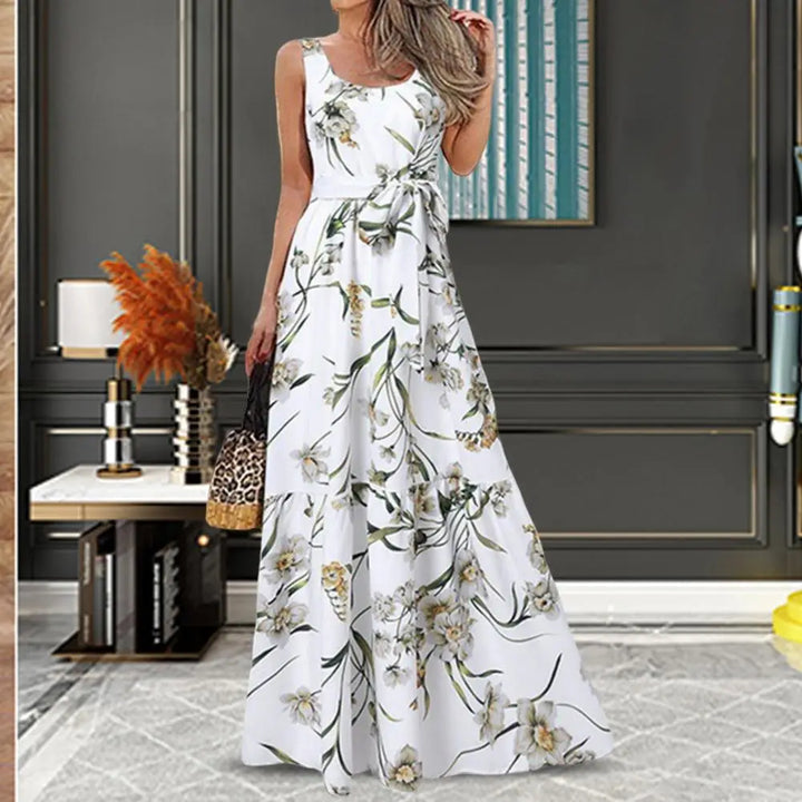 Schwarzes blumen maxikleid - Fiona