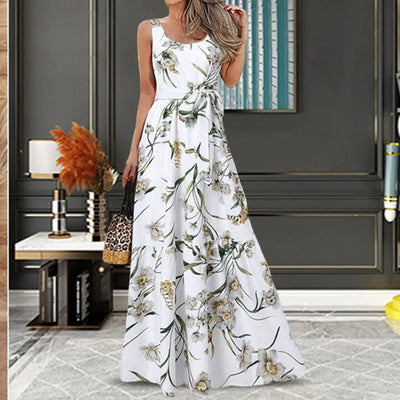 Schwarzes blumen maxikleid - Fiona