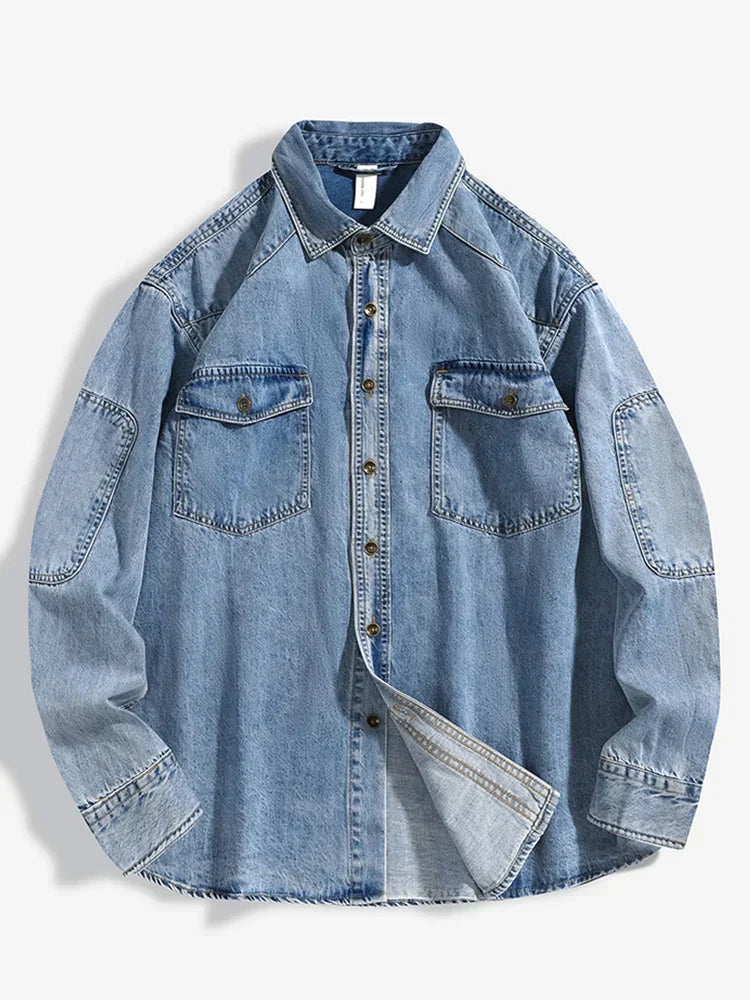 Denimjacke mit Knöpfen für Herren