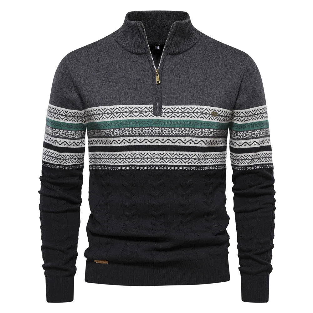 Herren Retro Half-Zip Pullover