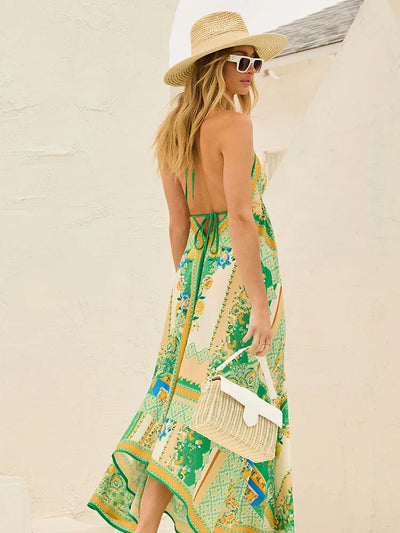 Luftiges & Stylisches Boho-Maxikleid mit Halterneck für Damen – Naya