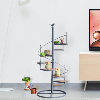 SpiraBloom Gestufter Pflanzenständer – Eleganter spiralförmiger Pflanzenständer für Balkon- und Gartenanlagen