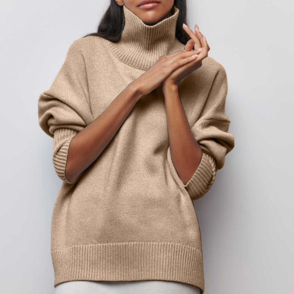 Damen Pullover | Lässig mit Rollkragen und weitem Schnitt