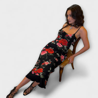 Floral Print Spaghetti Strap Bodycon Dress