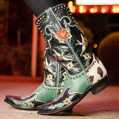 Schlupf Bestickt Cowboystiefel