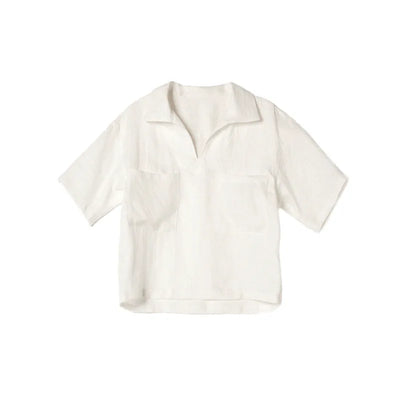 Luftig & Zeitlos Kurzarm Leinenbluse Damen V-Ausschnitt – Milena