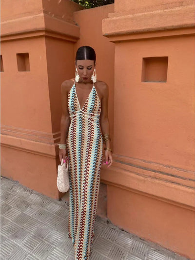 Roxanne™ | Rückenfreies Kleid mit Neckholder-Kragen