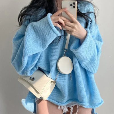 Lockerer Pullover mit V-Ausschnitt