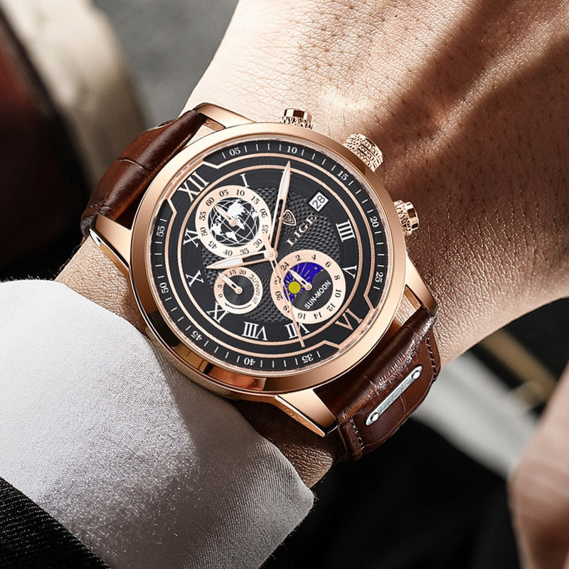 Chronograph mit Premium-Lederarmband