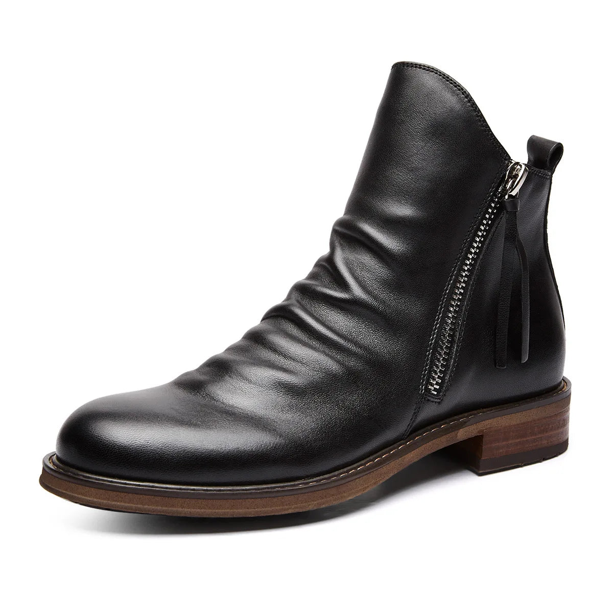 Elegante chelsea-boots aus echtem leder für herren