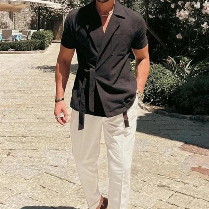 Richard - Kurzärmeliges Baumwollhemd