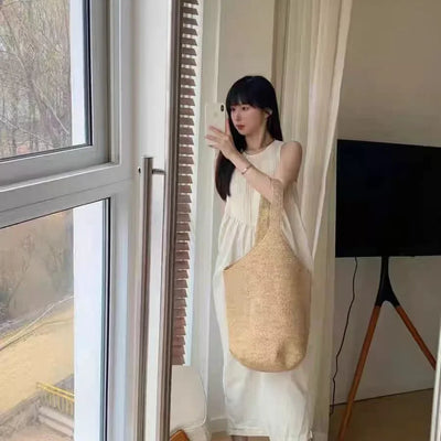 Boho Strohtasche Damen – Handgefertigte Strandtasche Sommer 2025 Shopper