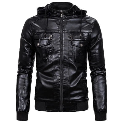 Jaxon™ Lederjacke mit Kapuze