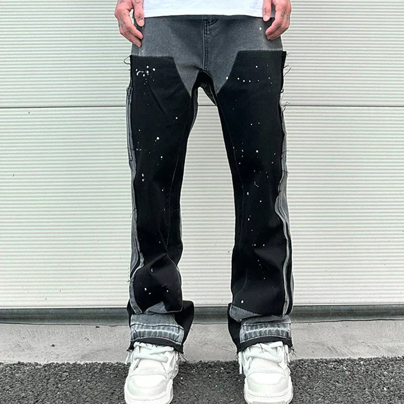 Martin - Patchwork-Hose Rage Micro-Denim mit Fransen für Herren