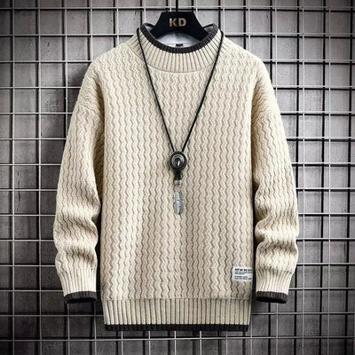 Levi | Farbblockierter Kabelstrick-Turtleneck