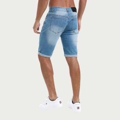 Arvid - Slim-Fit Jeansshorts für Herren mit gerolltem Saum