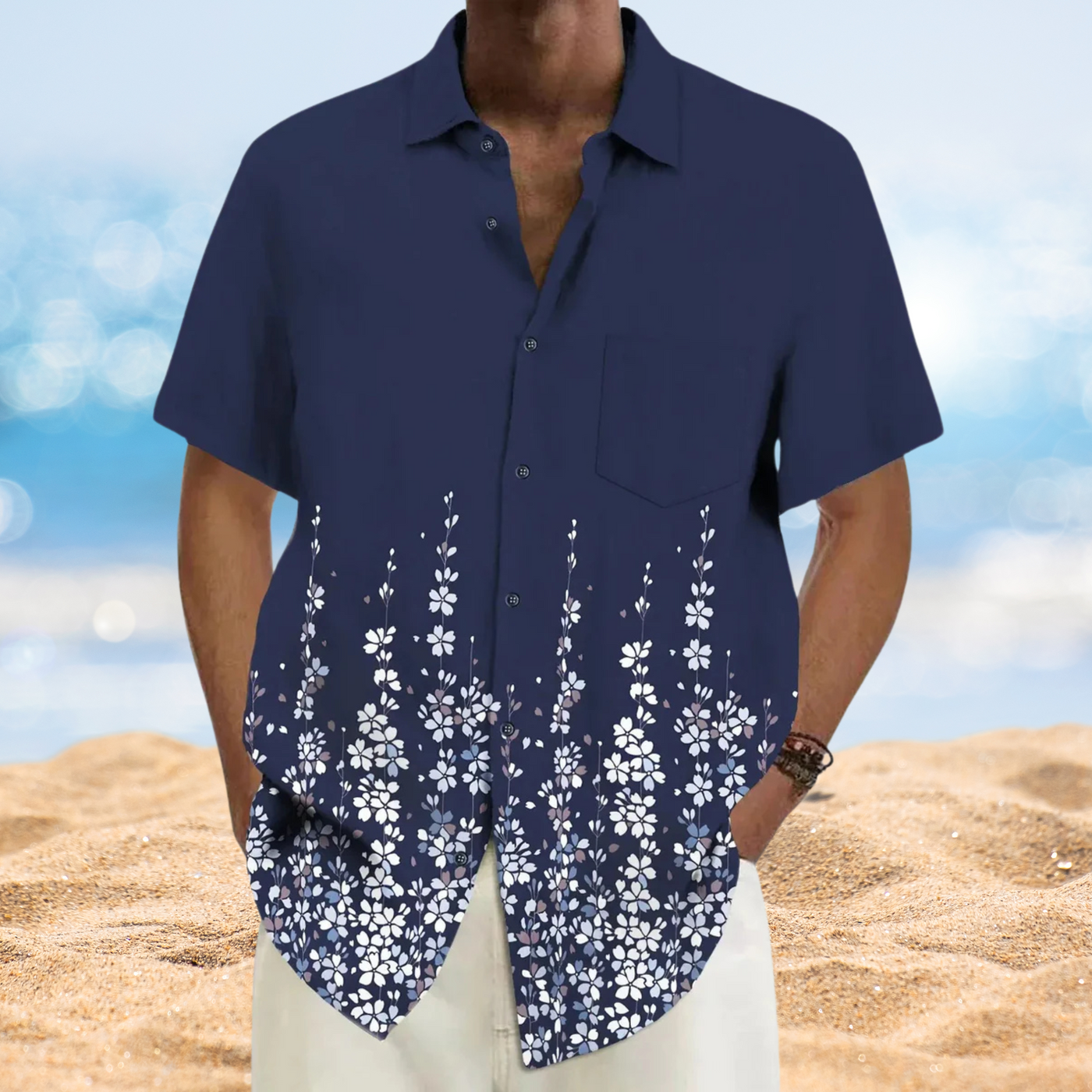 Alton - Kurzarm-Herrenshirt mit 3D-Druck