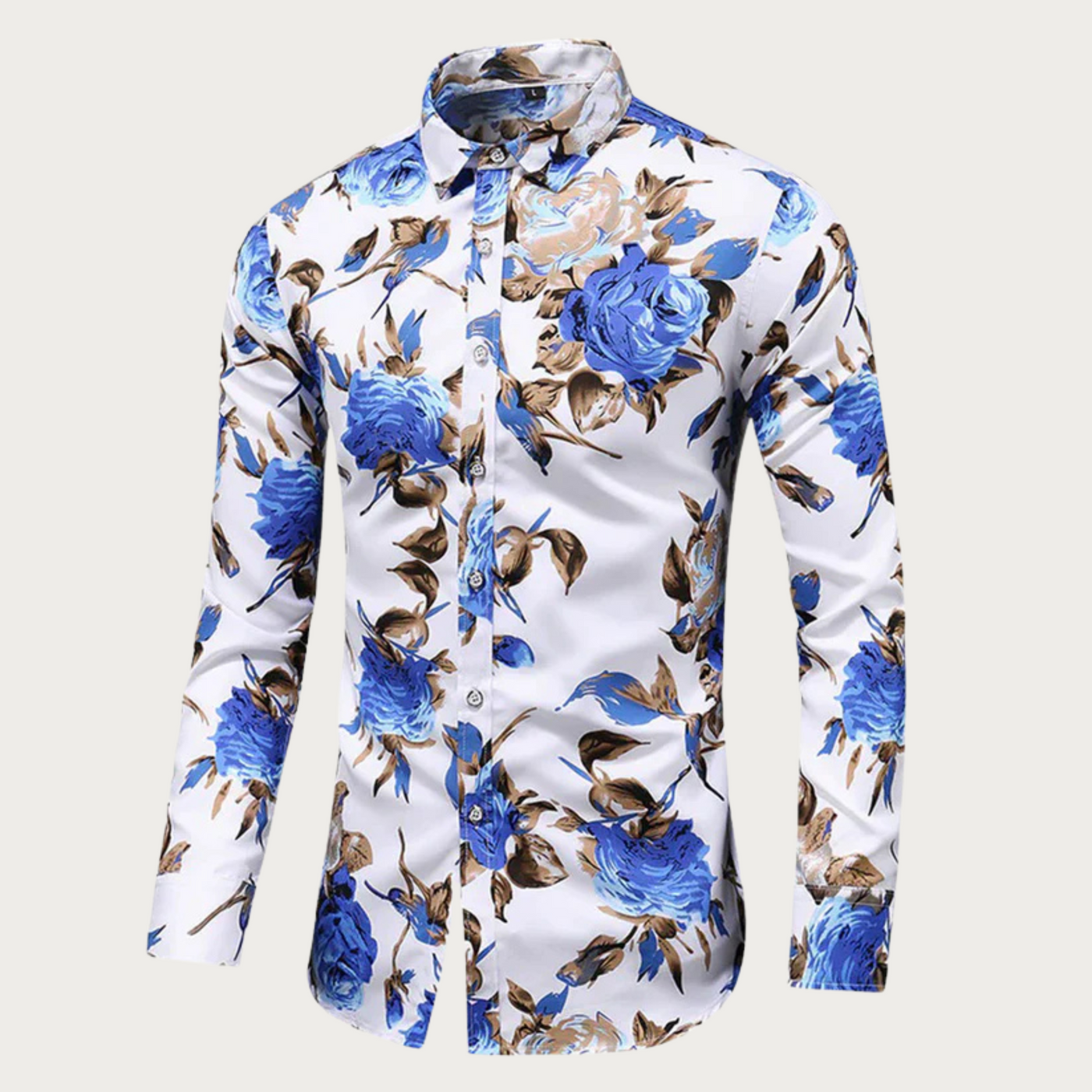 Adrian - Hemd mit Blumendruck und Knopfleiste