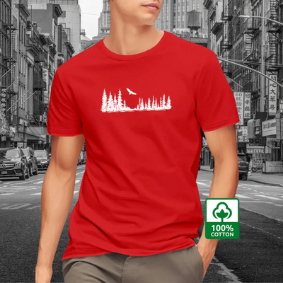 Arthur - T-Shirt für Herren aus 100 % Baumwolle mit Wald-Grafikdruck