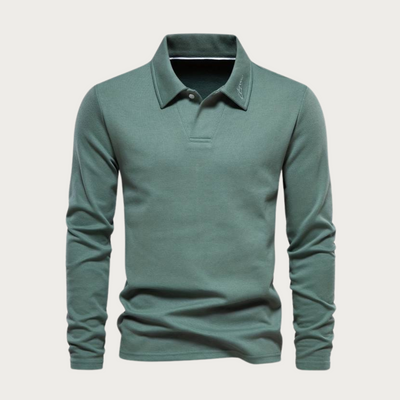 Ernest - Langarm-Poloshirt mit klassischem Kragen