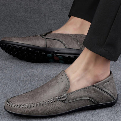 Donald - Herren Casual Slip On Flach Leder Loafers